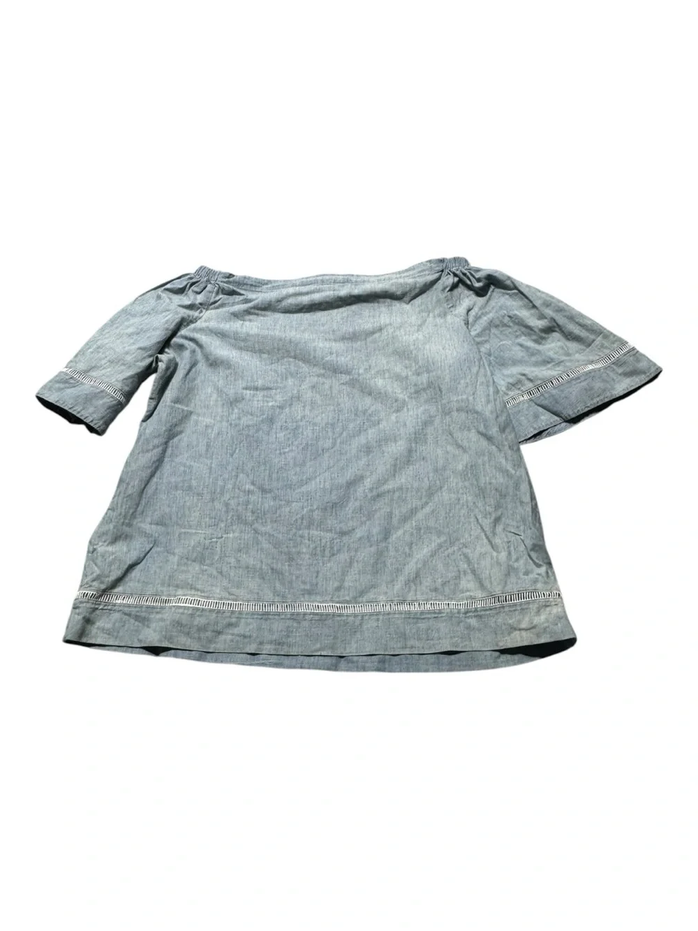 Lauren Ralph Lauren Womens XL blue chambray cotton off-the-shoulder Western Boho